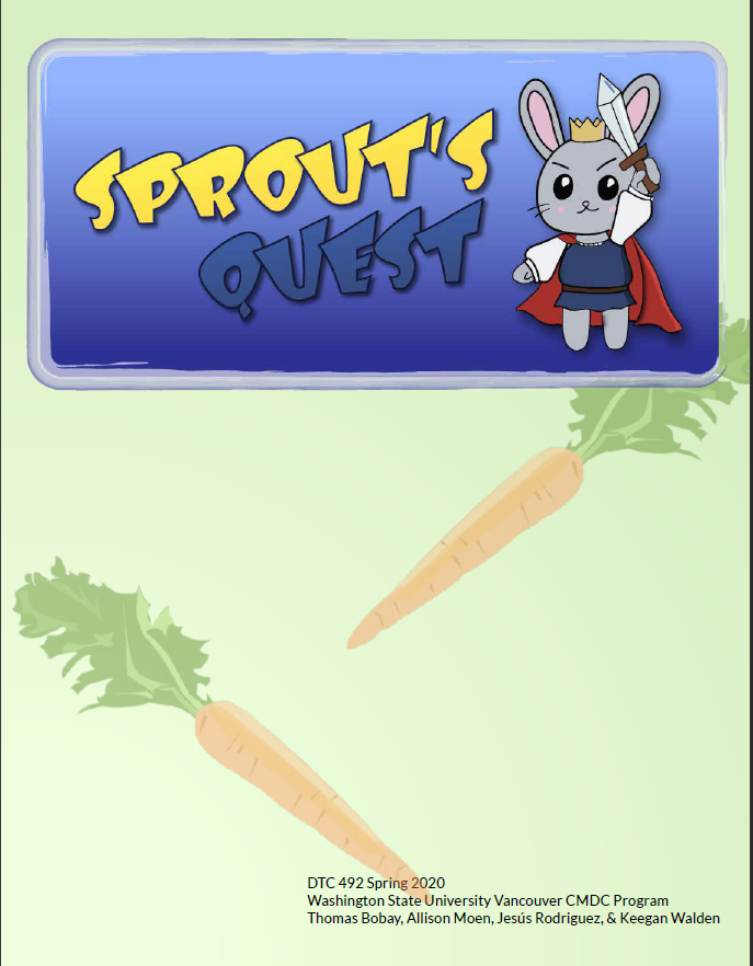 Cover page for Sprout's Quest Game Design Document(GDD)